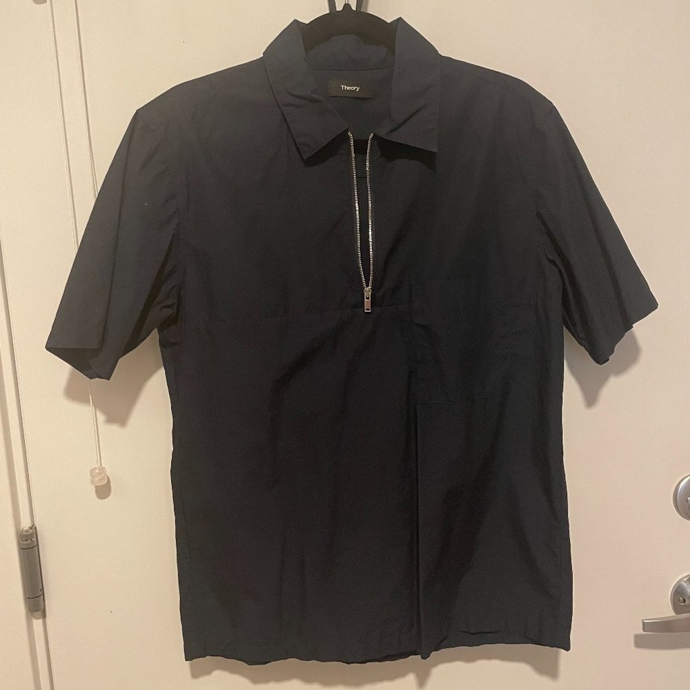 Theory Men's short sleeve half zip shirt  Small